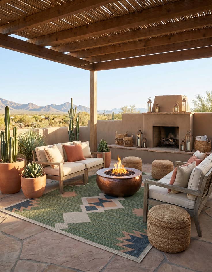 Detail image of 7' 10 x 11' Easy-Clean Baja Indoor / Outdoor Rug