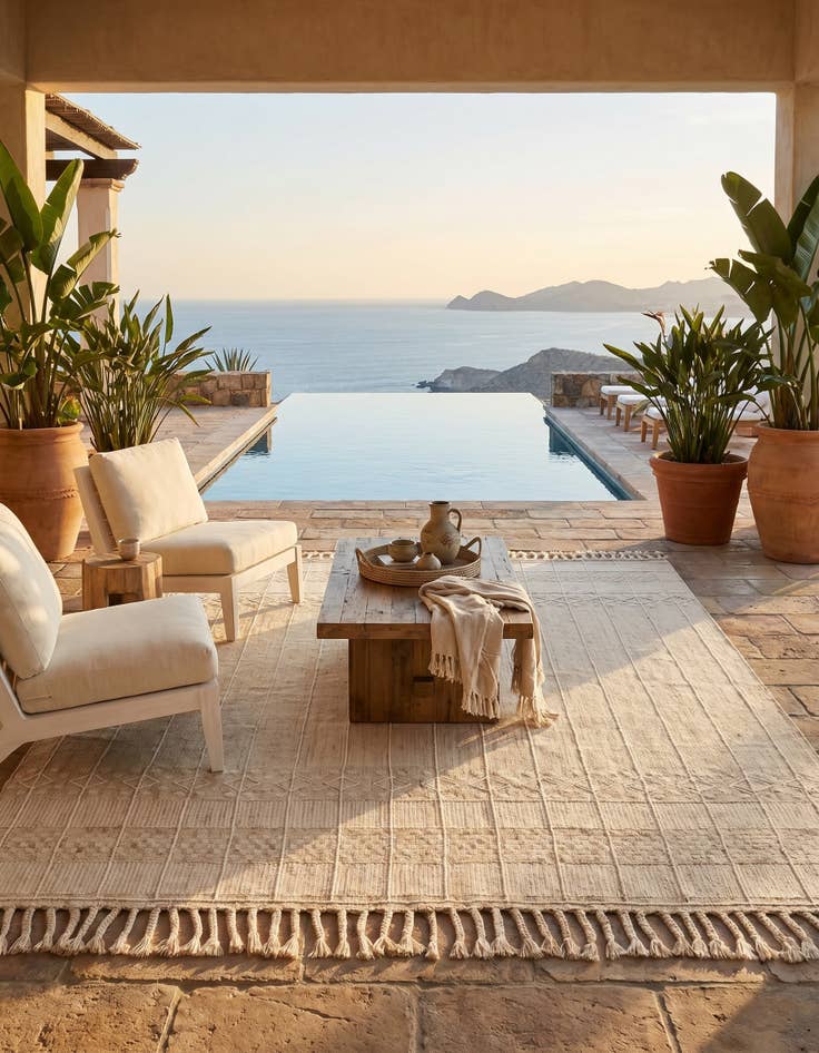 Detail image of 7' 10 x 10' Easy-Clean Eco Bohemian Indoor / Outdoor Rug