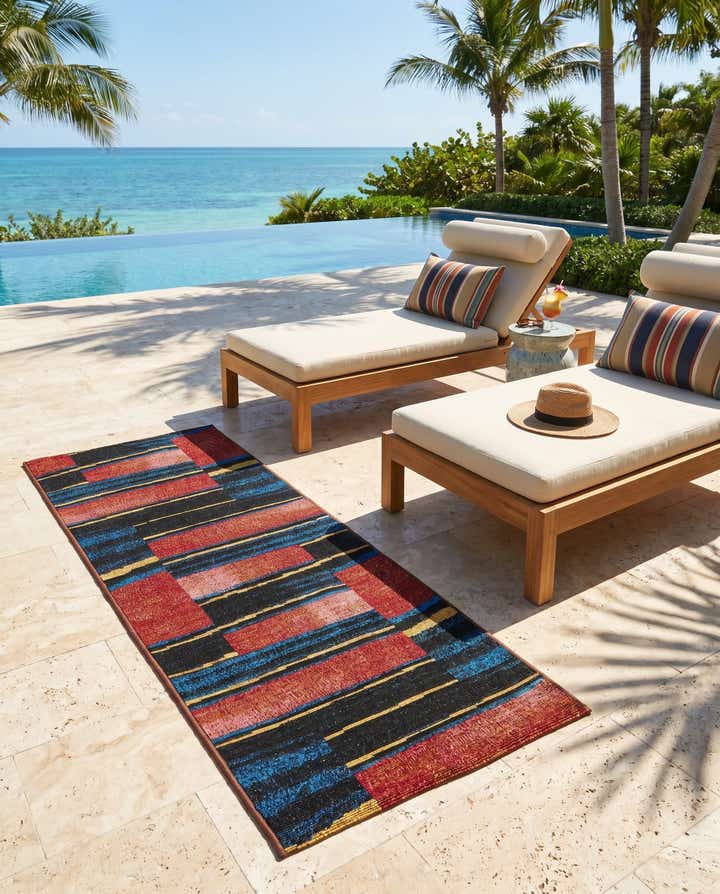 2' x 5' Easy-Clean Modern Indoor / Outdoor Runner Rug