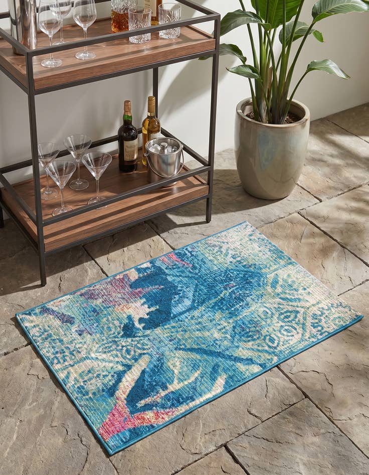 Detail image of 2' x 3' Easy-Clean Coastal Indoor / Outdoor Rug
