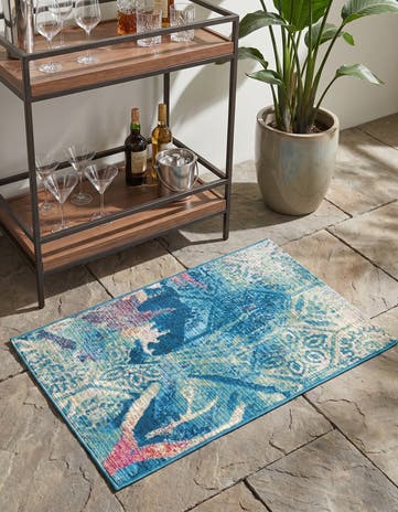 Easy-Clean Coastal Indoor / Outdoor Rug