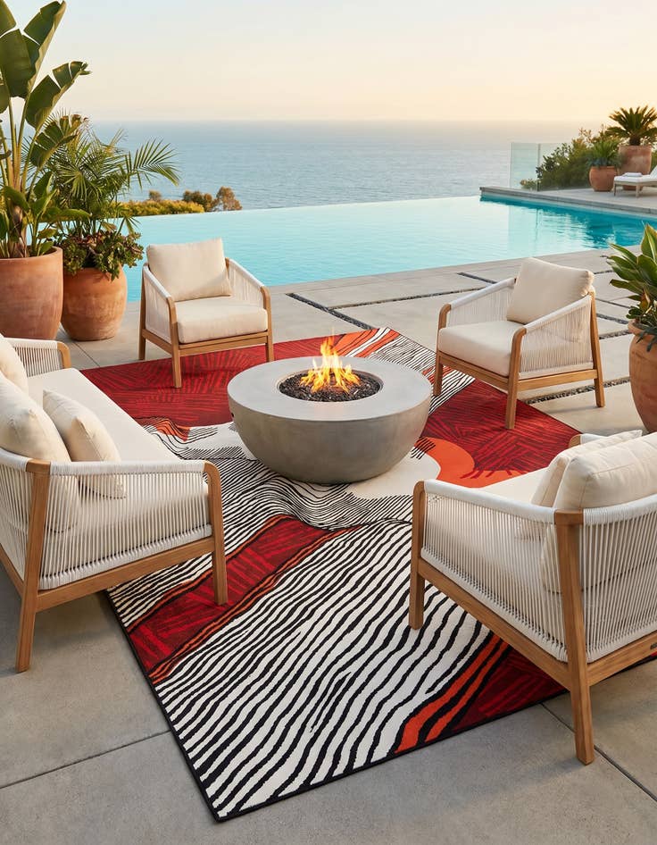 Detail image of 8' x 10' Easy-Clean Modern Indoor / Outdoor Rug