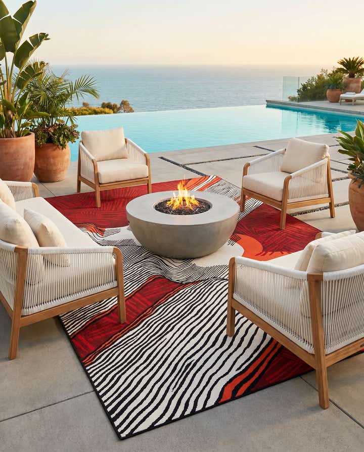 8' x 10' Easy-Clean Modern Indoor / Outdoor Rug