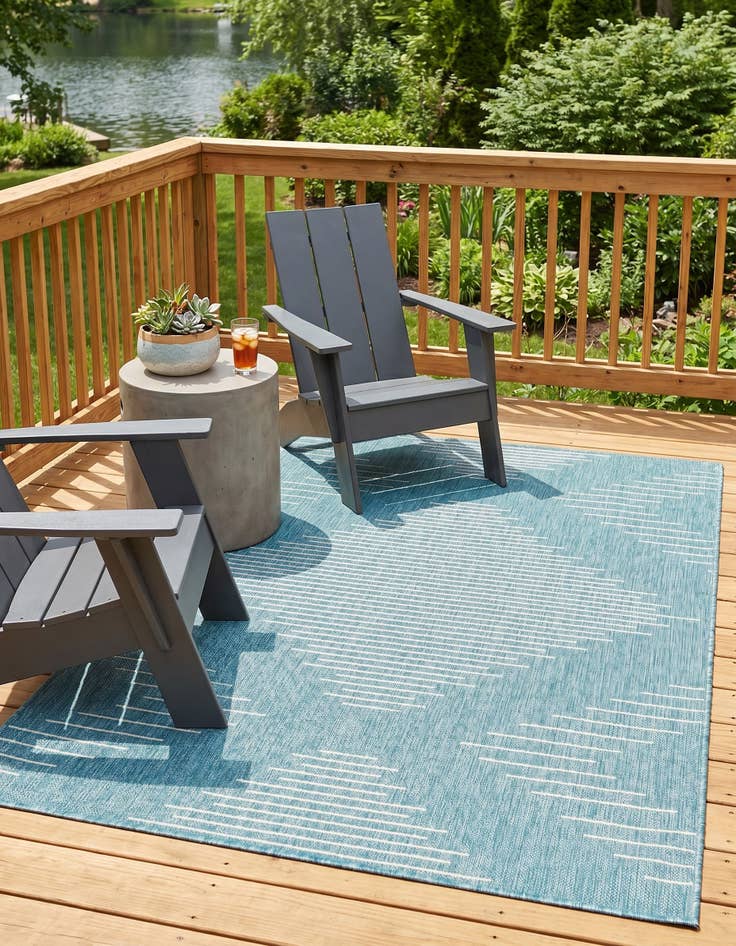 Detail image of 4' x 6' Easy-Clean Modern Indoor / Outdoor Rug
