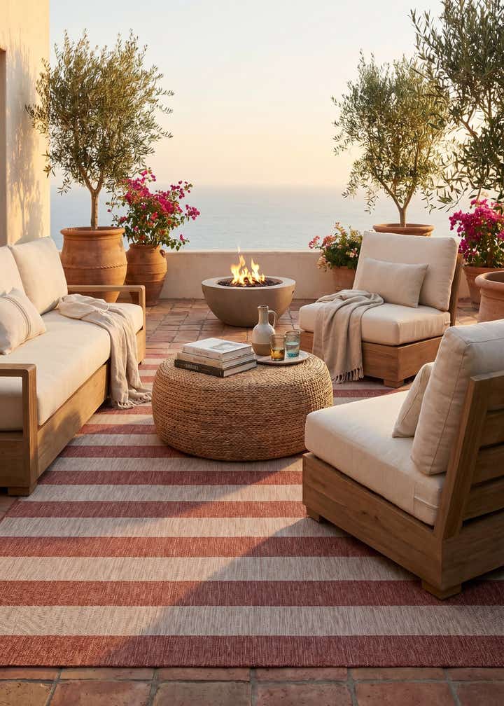 10' x 13' Easy-Clean Ribbon Indoor / Outdoor Rug