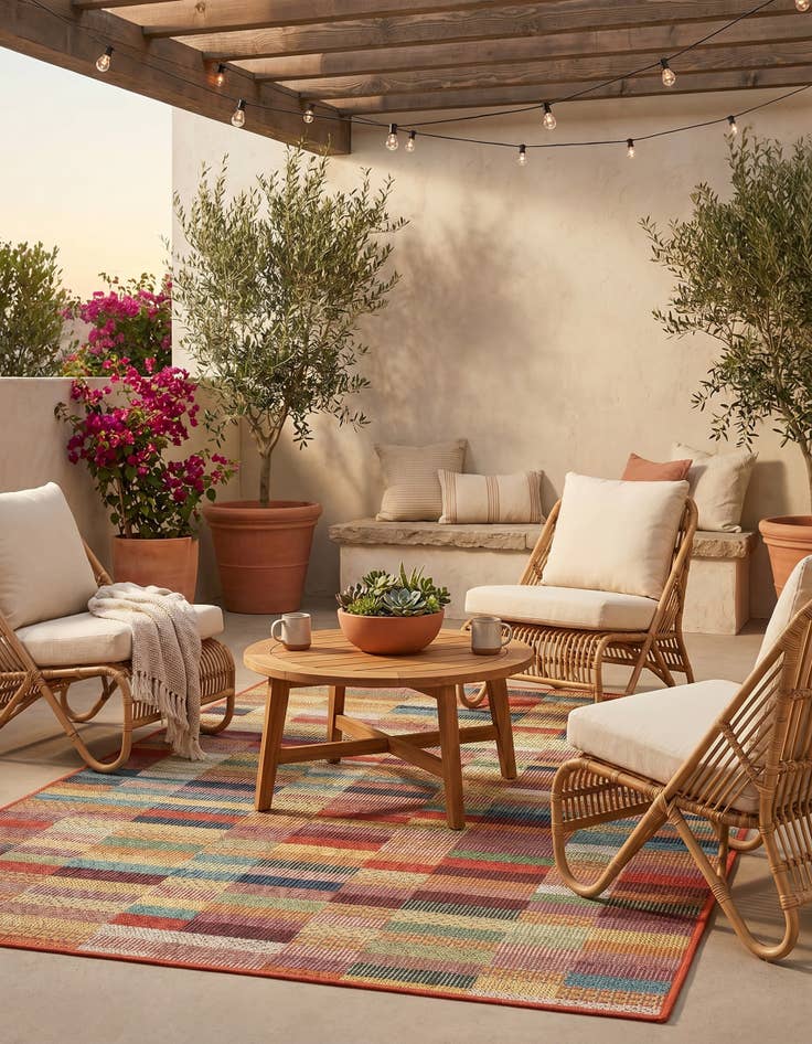 Detail image of 4' 1 x 6' 1 Easy-Clean Baja Indoor / Outdoor Rug