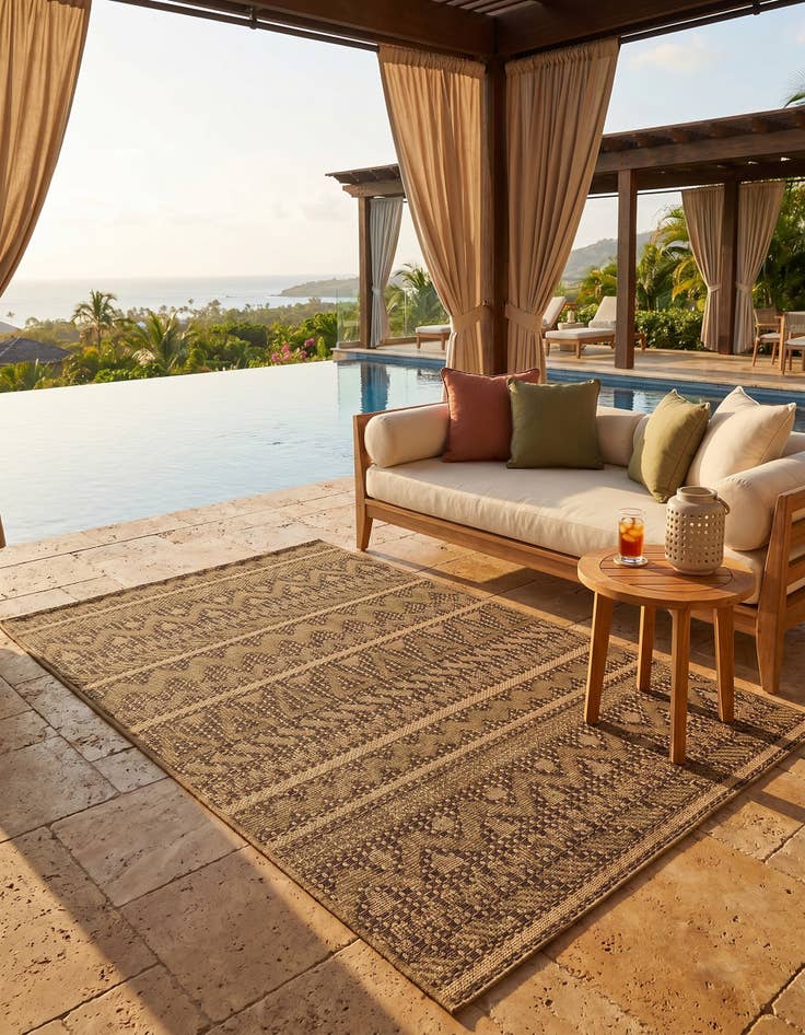 Detail image of 3' 3 x 5' Easy-Clean Modern Indoor / Outdoor Rug