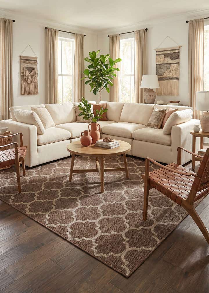 9' x 12' Easy-Clean Lattice Indoor / Outdoor Rug