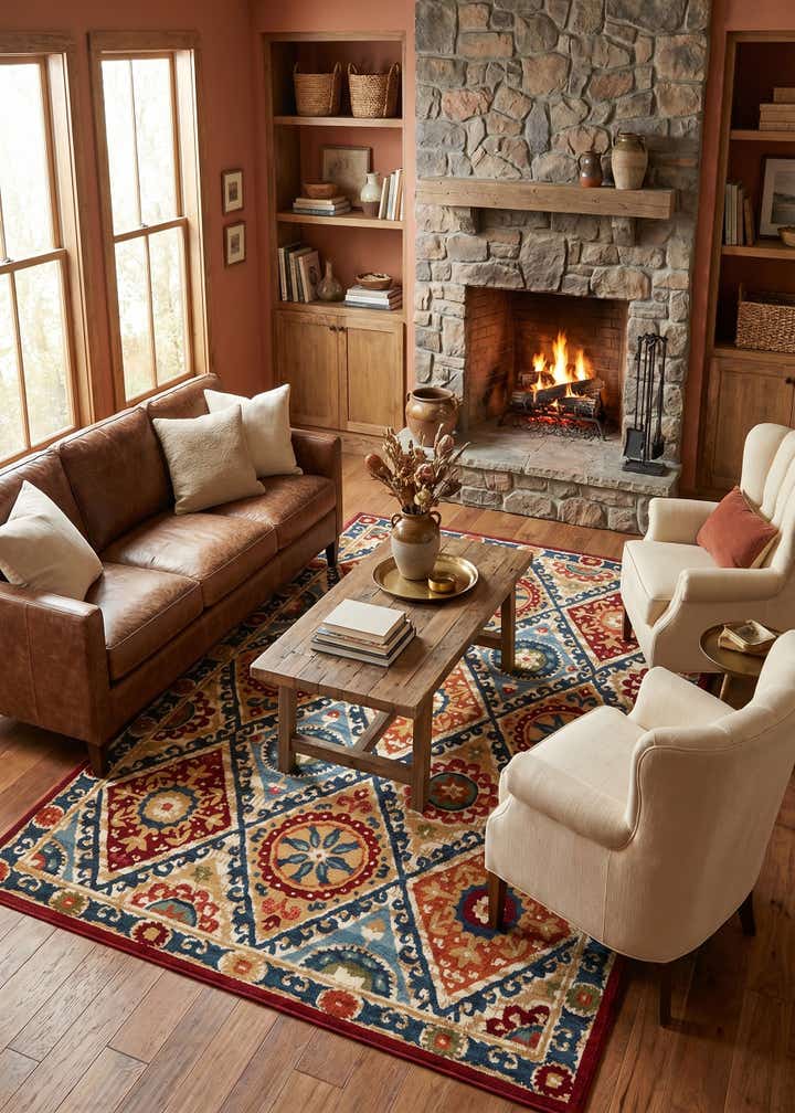 6' x 9' Easy-Clean Modern Indoor / Outdoor Rug