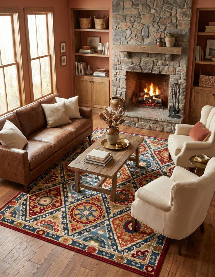 Detail image of 6' x 9' Easy-Clean Modern Indoor / Outdoor Rug