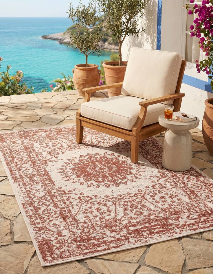 Detail image of 4' x 6' Easy-Clean Traditional Indoor / Outdoor Rug