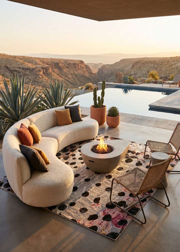 10' x 10' Easy-Clean Modern Indoor / Outdoor Square Rug