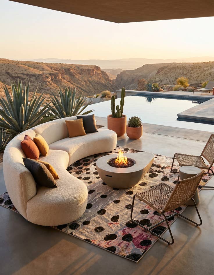 Detail image of 10' x 10' Easy-Clean Modern Indoor / Outdoor Square Rug