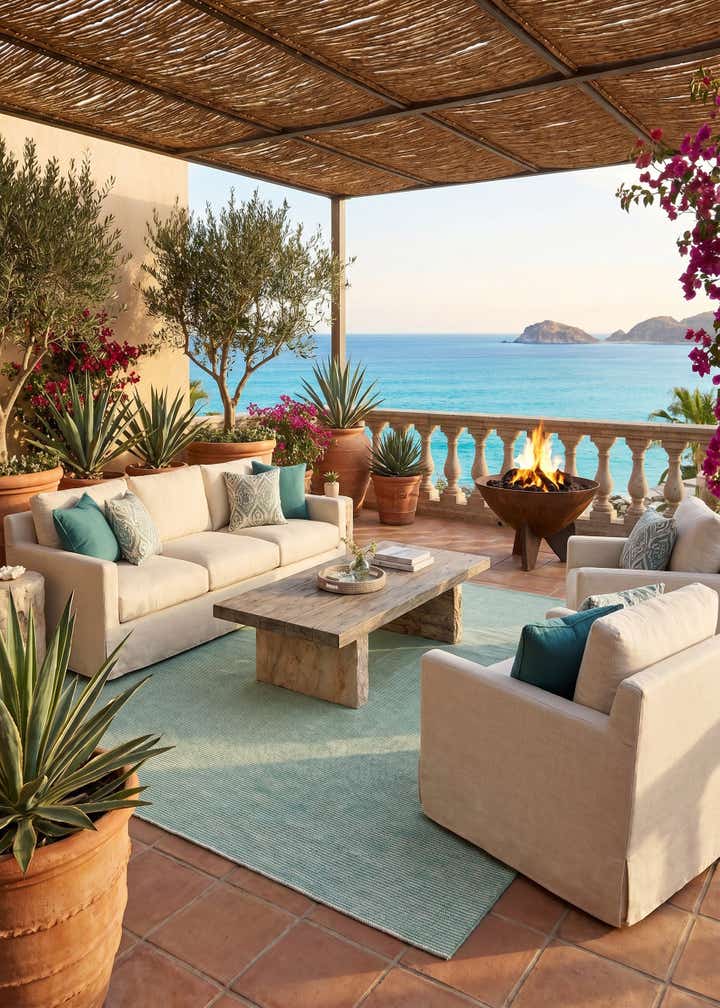 10' x 10' Easy-Clean Jill Zarin Palm Springs Indoor / Outdoor Square Rug