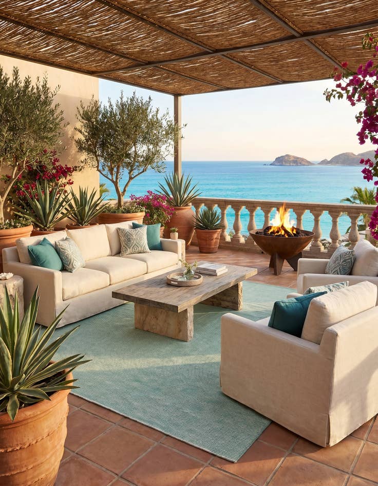 Detail image of 10' x 10' Easy-Clean Jill Zarin Palm Springs Indoor / Outdoor Square Rug