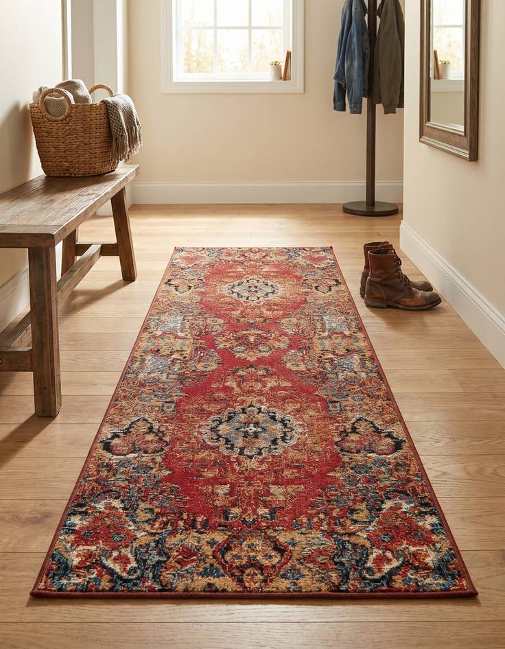 Detail image of 2' x 6' Easy-Clean Traditional Indoor / Outdoor Runner Rug