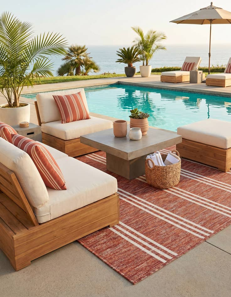 Detail image of 5' 3 x 8' Easy-Clean Jill Zarin Anguilla Indoor / Outdoor Rug
