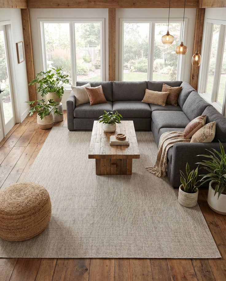 Detail image of 9' x 12' Easy-Clean Solid Indoor / Outdoor Rug