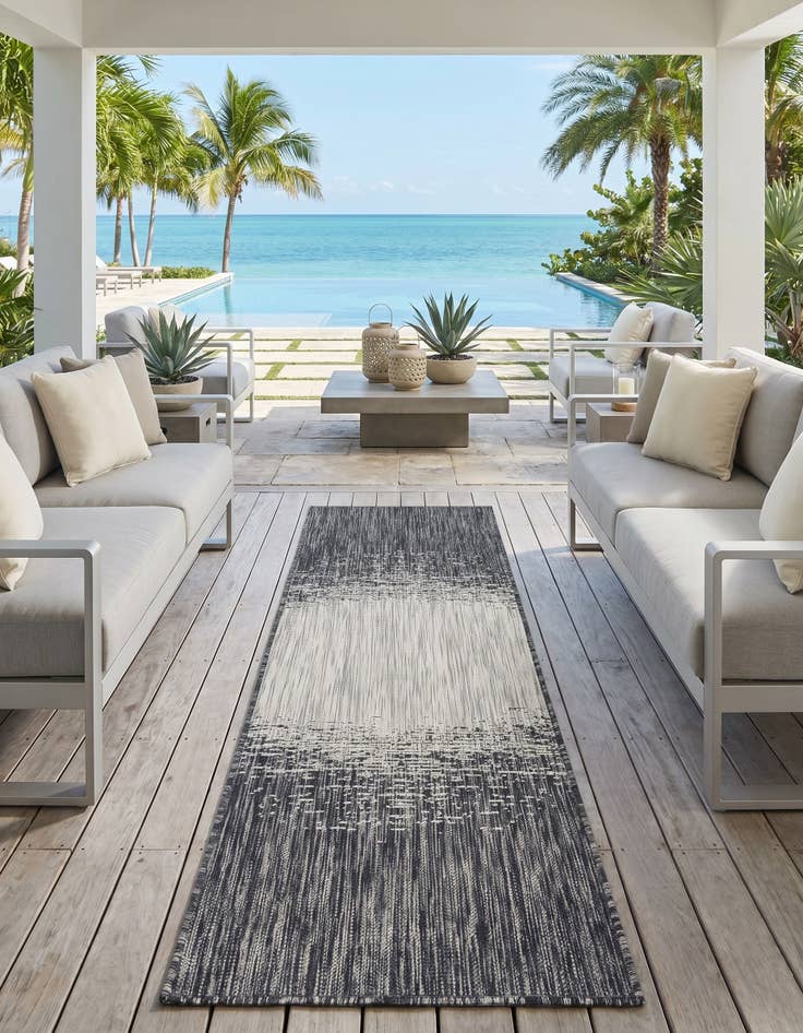 Detail image of 2' x 6' Easy-Clean Modern Indoor / Outdoor Runner Rug