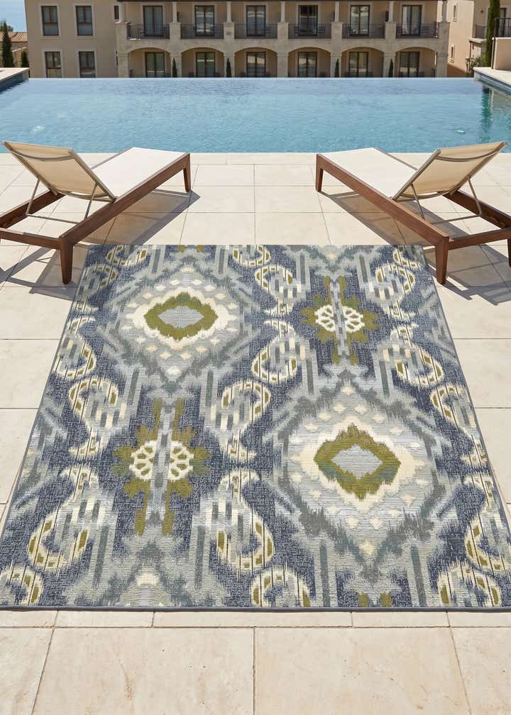 6' x 6' Easy-Clean Modern Indoor / Outdoor Square Rug