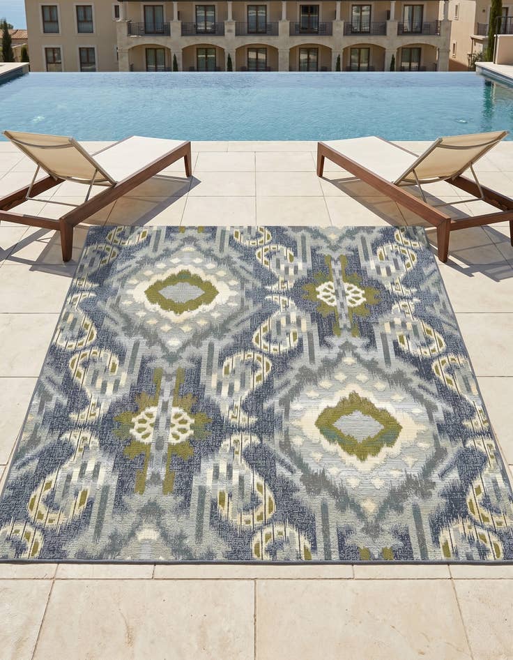 Detail image of 6' x 6' Easy-Clean Modern Indoor / Outdoor Square Rug