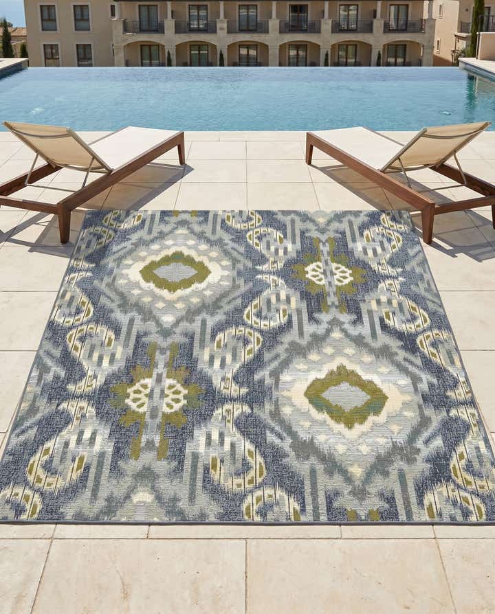 6' x 6' Easy-Clean Modern Indoor / Outdoor Square Rug