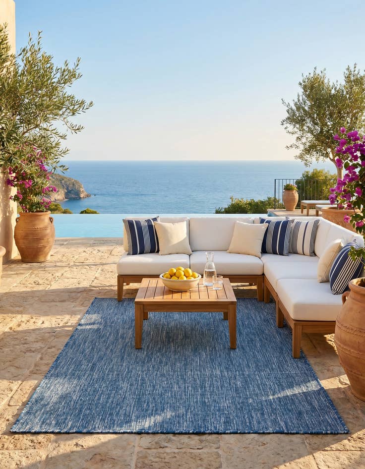 Detail image of 4' x 6' Easy-Clean Solid Indoor / Outdoor Rug