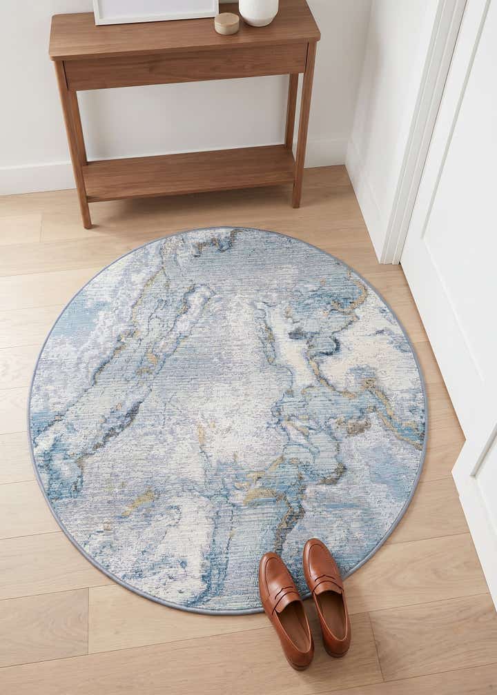3' 3 x 3' 3 Easy-Clean Modern Indoor / Outdoor Round Rug