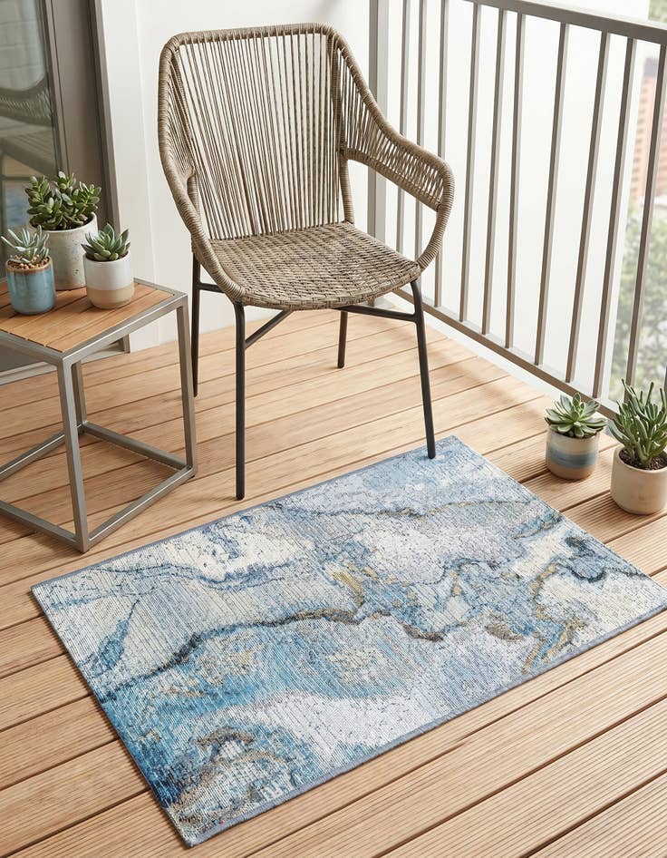Detail image of 2' x 3' Easy-Clean Modern Indoor / Outdoor Rug