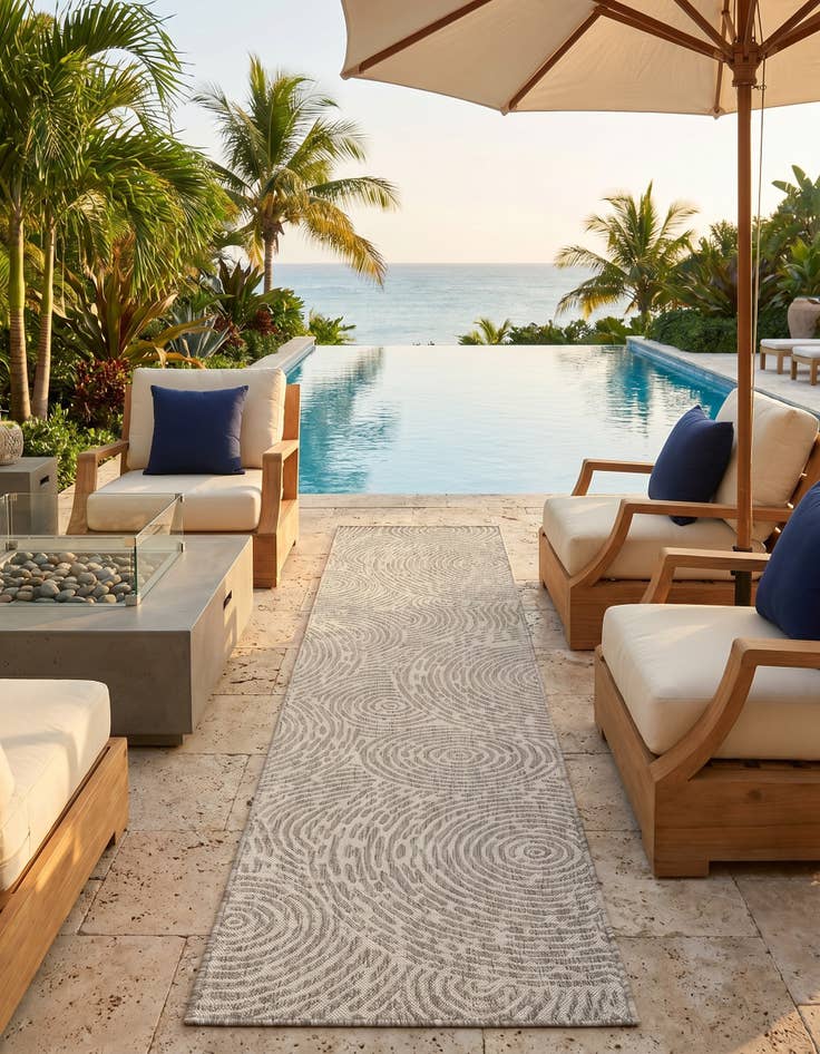 Detail image of 2' 7 x 12' Easy-Clean Modern Indoor / Outdoor Runner Rug