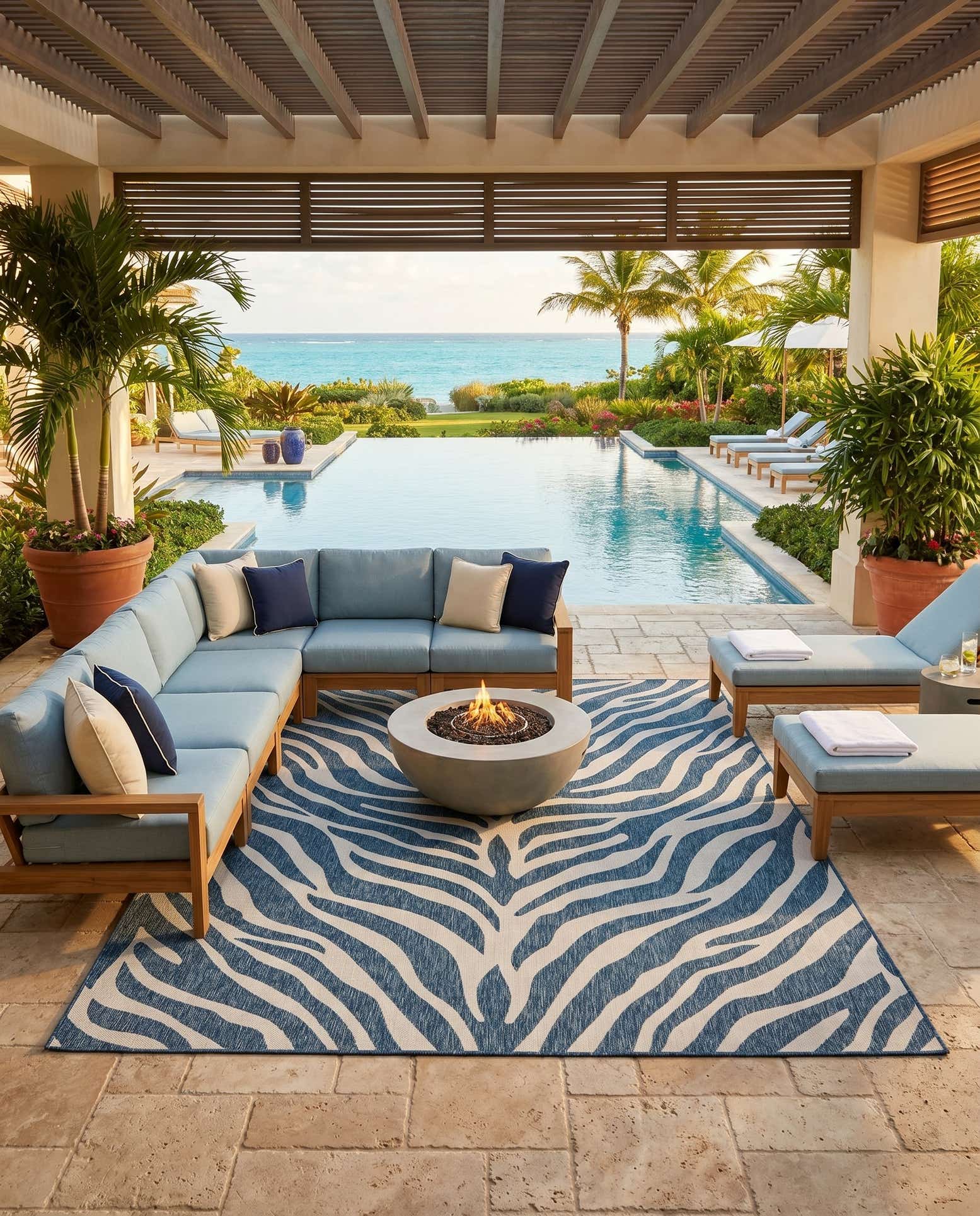 9' x 12' Easy-Clean Safari Indoor / Outdoor Rug