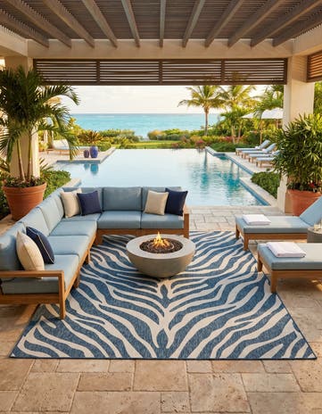9' x 12' Easy-Clean Safari Indoor / Outdoor Rug