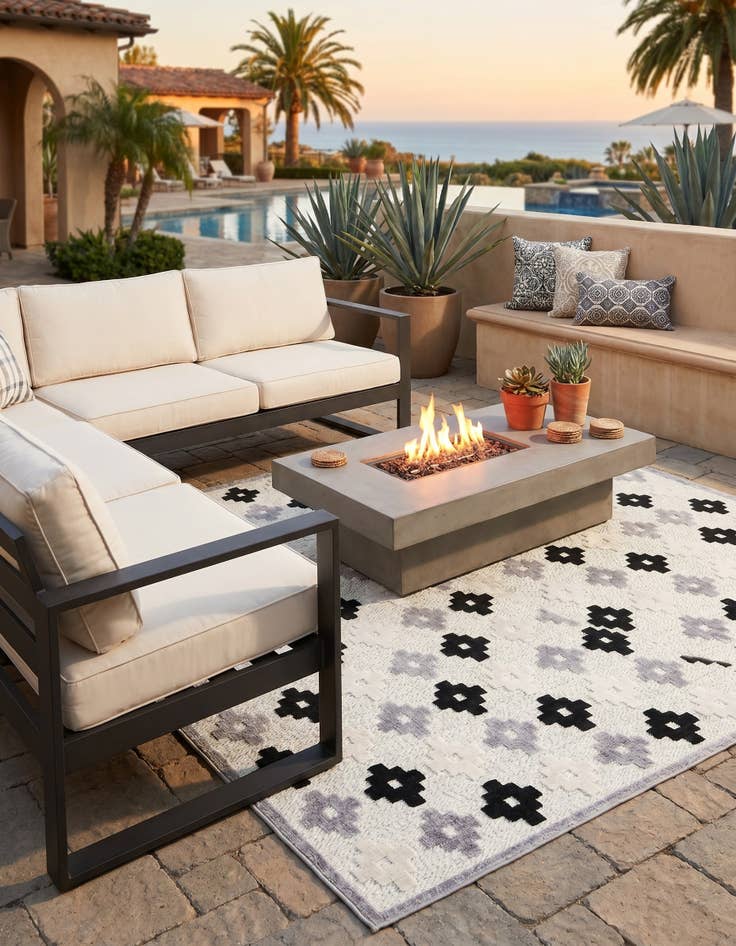 Detail image of 5' x 7' 7 Easy-Clean Indoor / Outdoor Rug