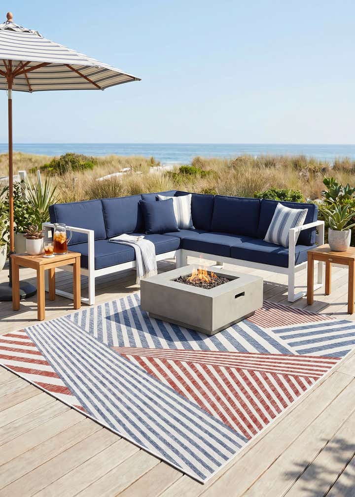 7' 10 x 7' 10 Easy-Clean Jill Zarin Indoor / Outdoor Square Rug