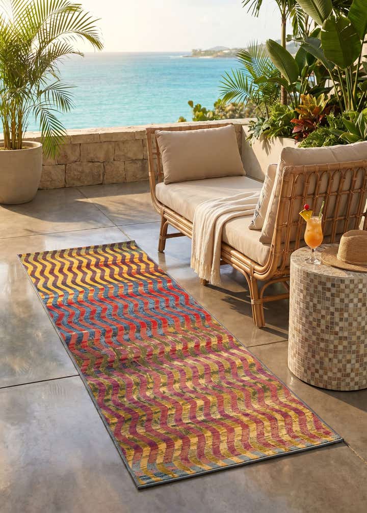 2' x 6' Easy-Clean Modern Indoor / Outdoor Runner Rug