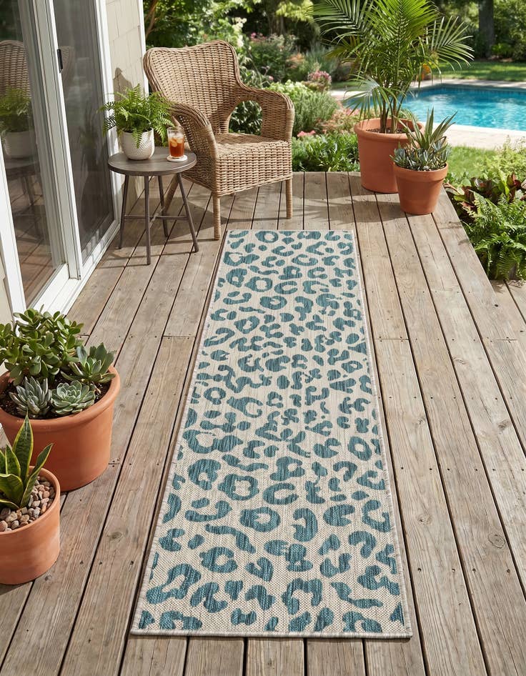 Detail image of 2' x 6' Easy-Clean Safari Indoor / Outdoor Runner Rug