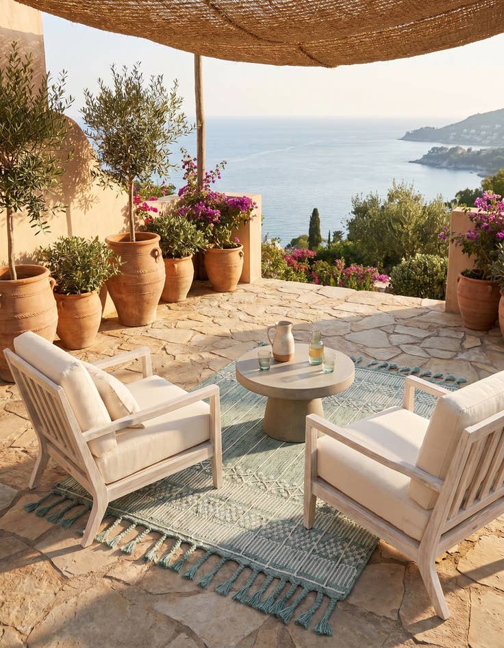 Detail image of 4' 1 x 6' 1 Easy-Clean Eco Bohemian Indoor / Outdoor Rug