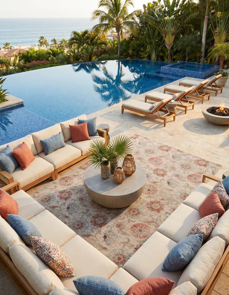 Detail image of 10' x 14' 2 Easy-Clean Botanical Indoor / Outdoor Rug