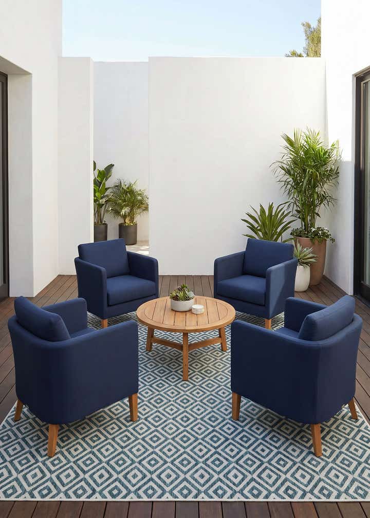 7' 10 x 7' 10 Easy-Clean Jill Zarin Costa Rica Indoor / Outdoor Square Rug