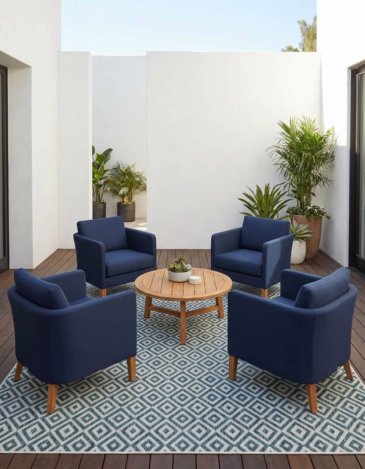 Detail image of 7' 10 x 7' 10 Easy-Clean Jill Zarin Costa Rica Indoor / Outdoor Square Rug