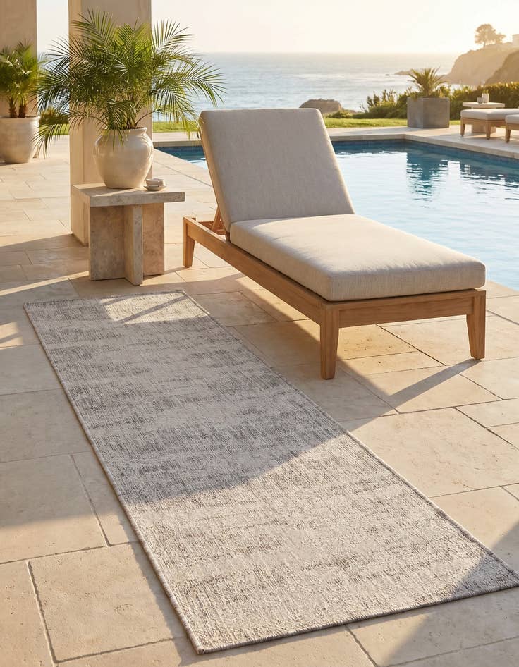 Detail image of 2' x 8' Easy-Clean Modern Indoor / Outdoor Runner Rug