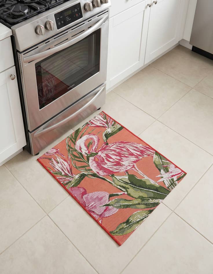 Detail image of 2' x 3' Easy-Clean Botanical Indoor / Outdoor Rug