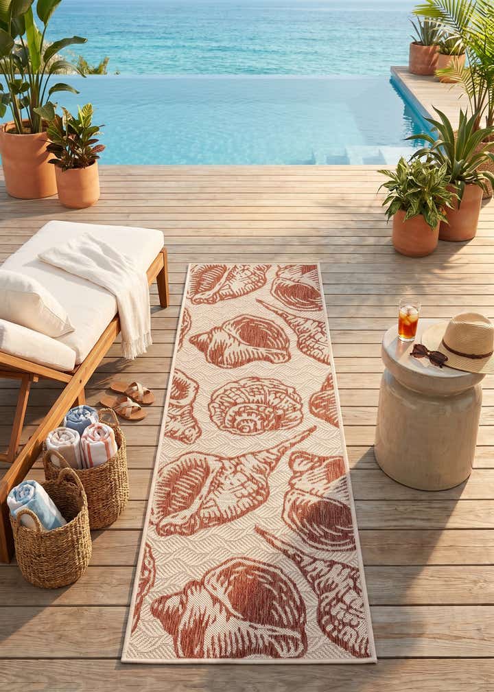 2' x 6' Easy-Clean Coastal Indoor / Outdoor Runner Rug