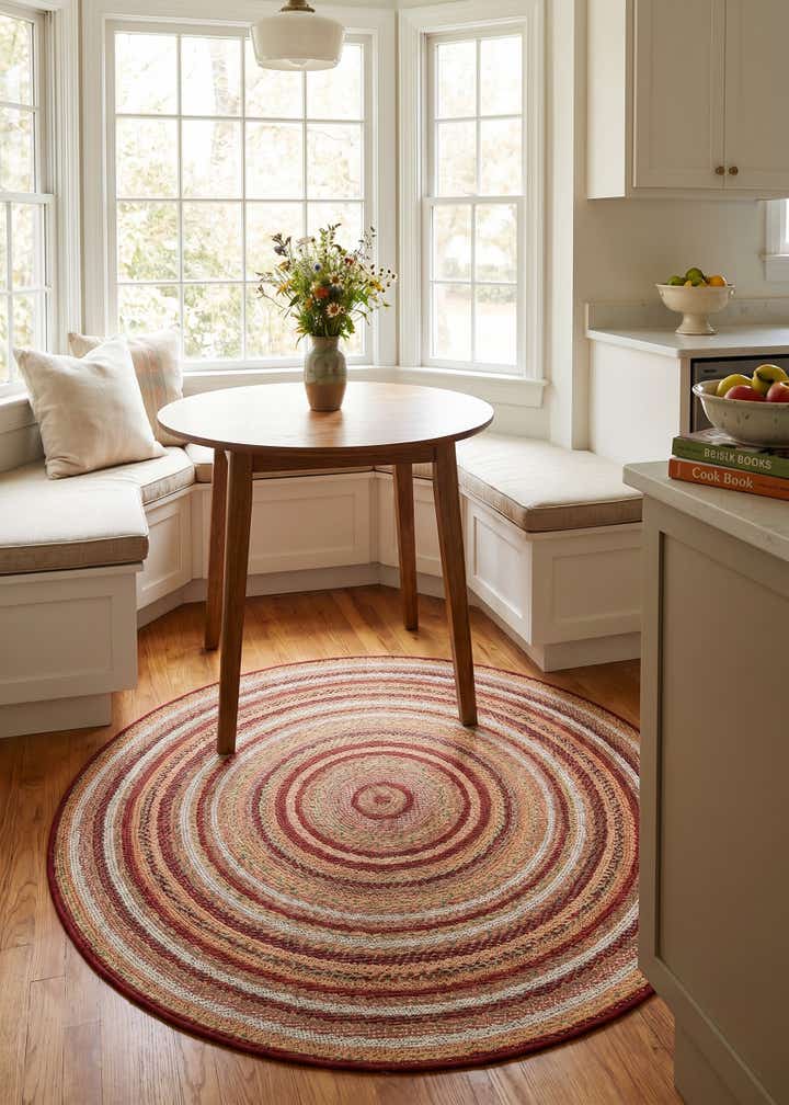 4' x 4' Easy-Clean Baja Indoor / Outdoor Round Rug