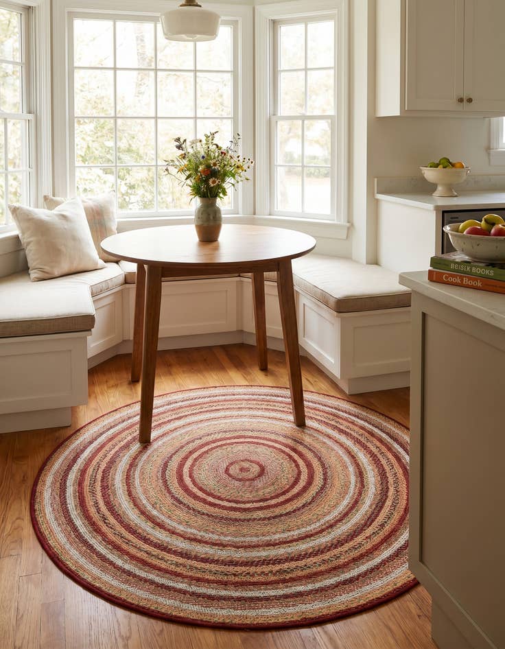Detail image of 4' x 4' Easy-Clean Baja Indoor / Outdoor Round Rug