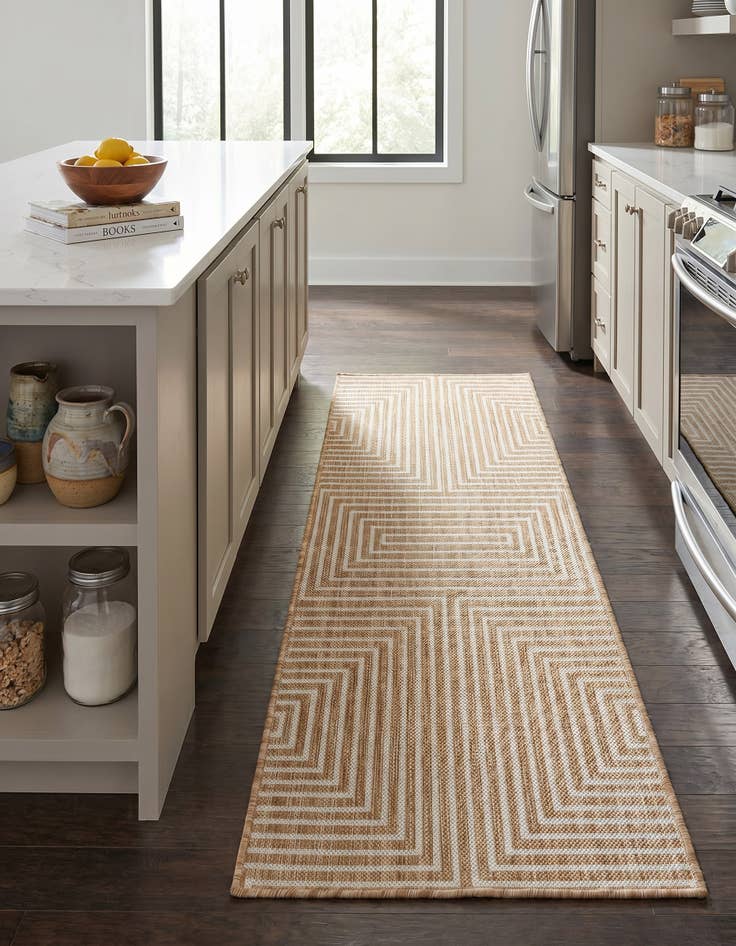 Detail image of 2' x 5' 3 Easy-Clean Modern Indoor / Outdoor Runner Rug