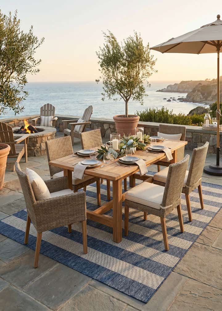 7' x 10' Easy-Clean Ribbon Indoor / Outdoor Rug