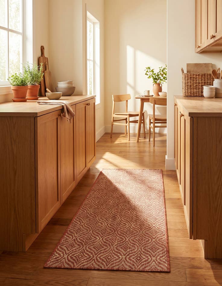 Detail image of 2' x 6' Easy-Clean Lattice Indoor / Outdoor Runner Rug