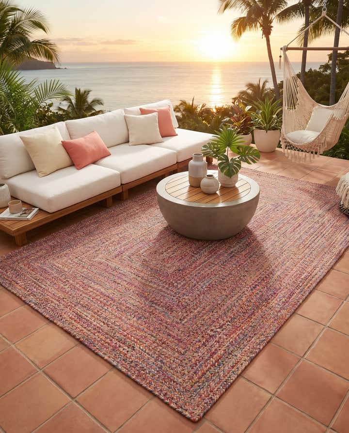 5' 3 x 8' Easy-Clean Eco Verse Washable Indoor / Outdoor Rug