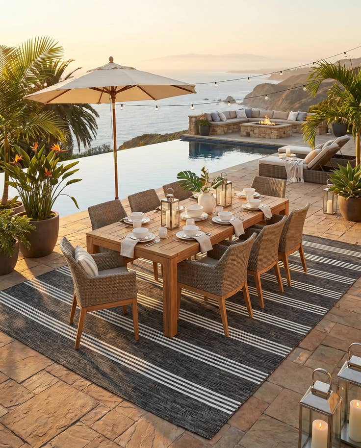 Detail image of 10' x 13' Easy-Clean Jill Zarin Anguilla Indoor / Outdoor Rug